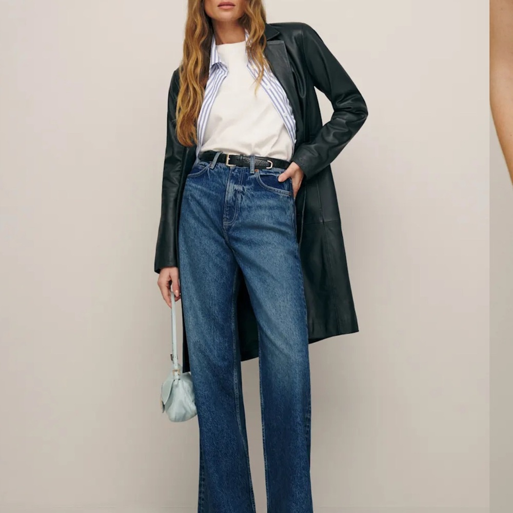 Reformation Cary High Rise Slouchy Wide Leg Jeans Lanier Wash Size 30